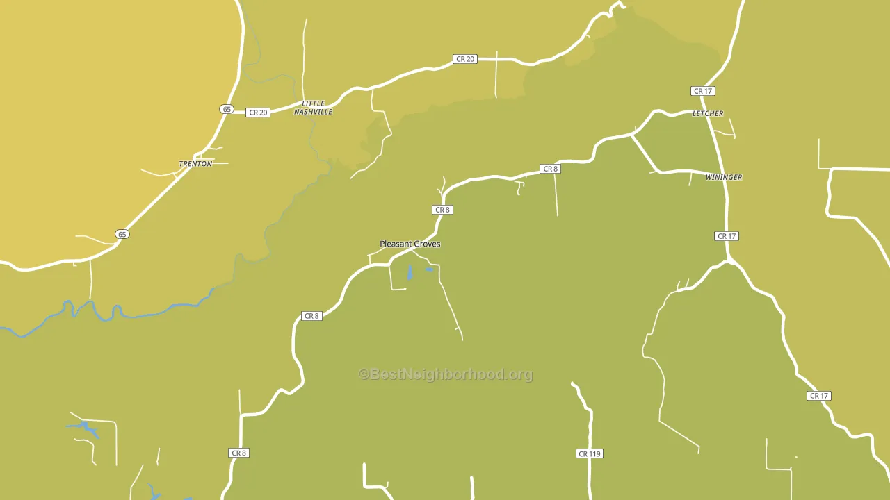 Pleasant Groves, AL block-group voter-turnout map