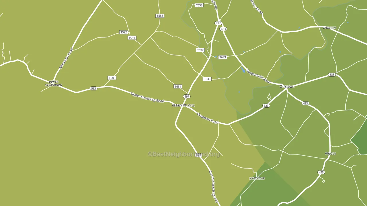 Pleasant Hall, PA block-group voter-turnout map