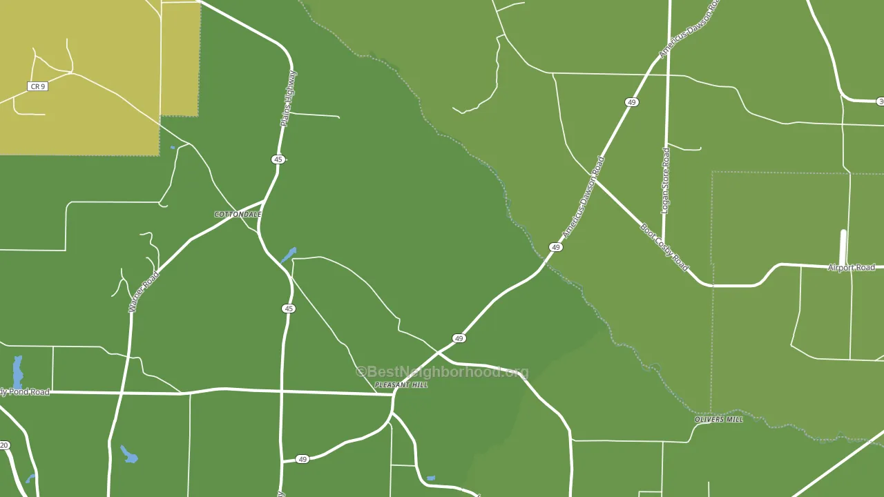 Pleasant Hill, GA block-group voter-turnout map