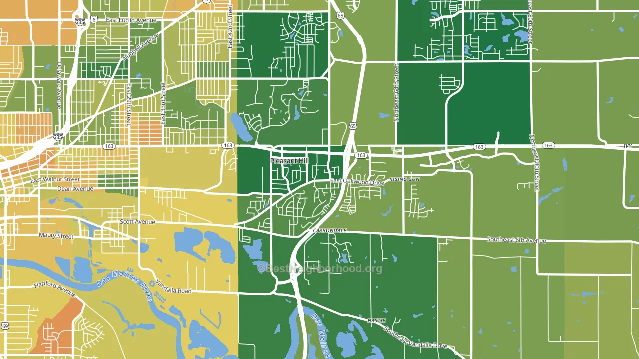 Pleasant Hill, IA block-group voter-turnout map