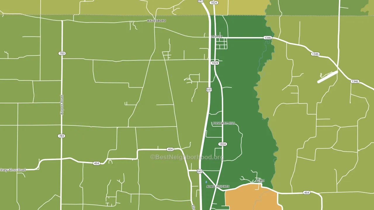 Pleasant Hill, KY block-group voter-turnout map