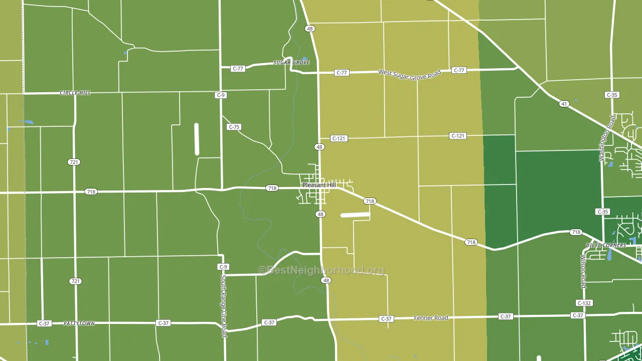 Pleasant Hill, OH block-group voter-turnout map