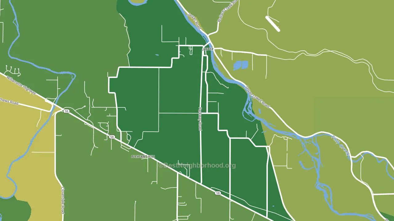 Pleasant Hill, OR block-group voter-turnout map