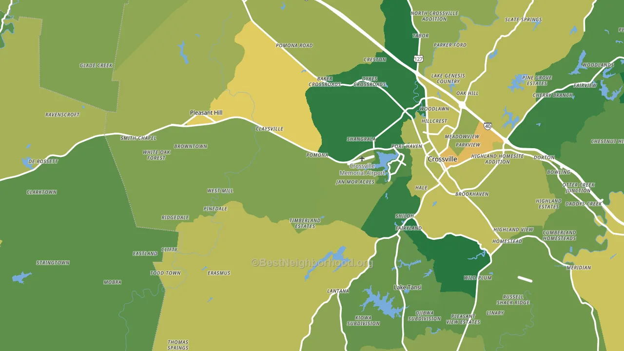 Pleasant Hill, TN block-group voter-turnout map