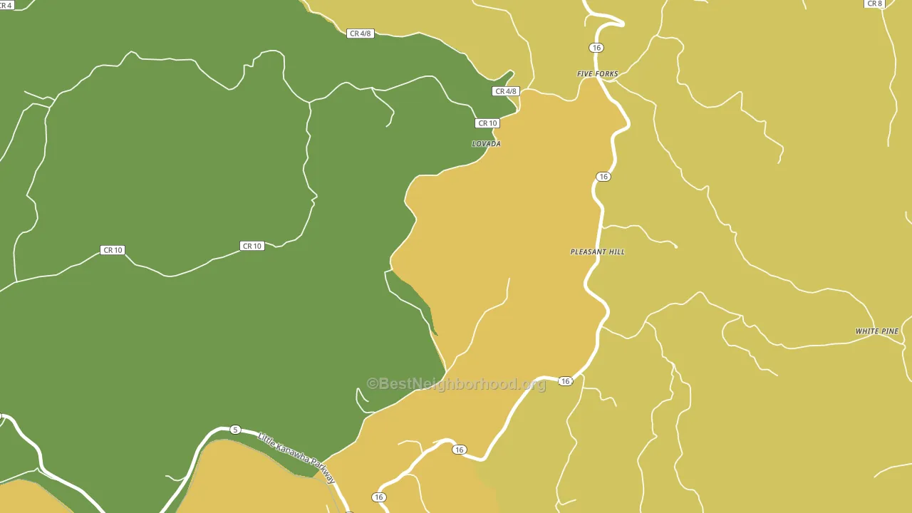 Pleasant Hill, WV block-group voter-turnout map