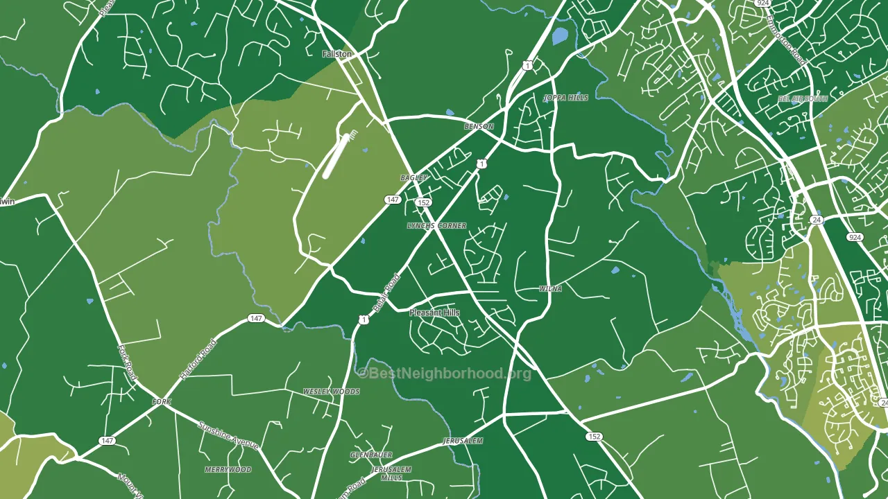 Pleasant Hills, MD block-group voter-turnout map