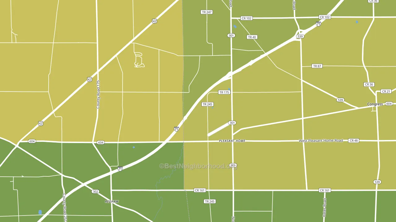 Pleasant Home, OH block-group voter-turnout map