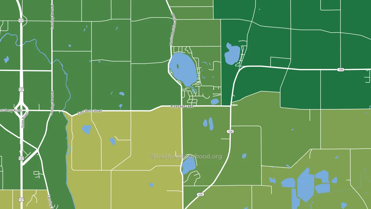 Pleasant Lake, MI block-group voter-turnout map