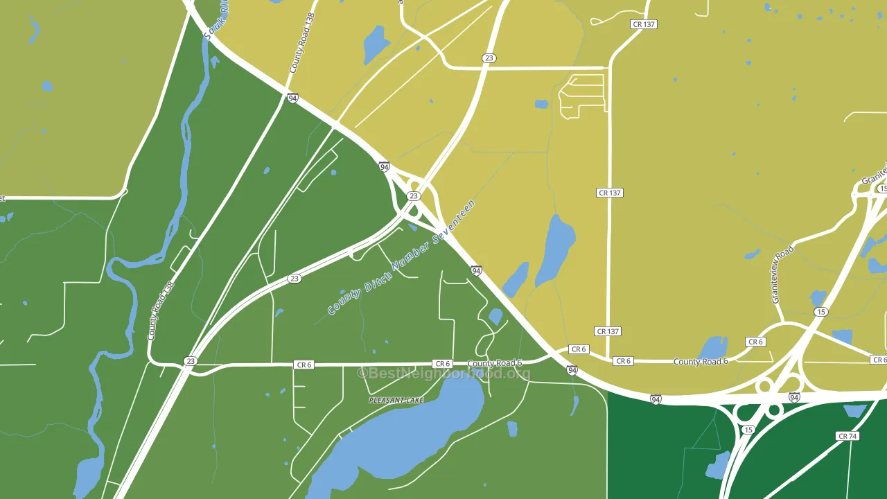 Pleasant Lake, MN block-group voter-turnout map