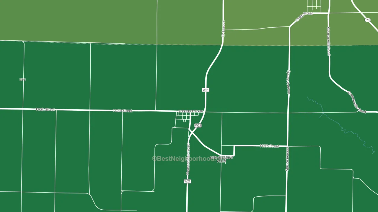Pleasant Plain, IA block-group voter-turnout map