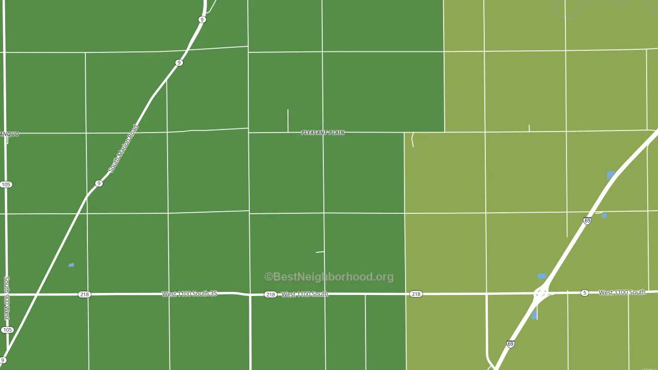 Pleasant Plain, IN block-group voter-turnout map