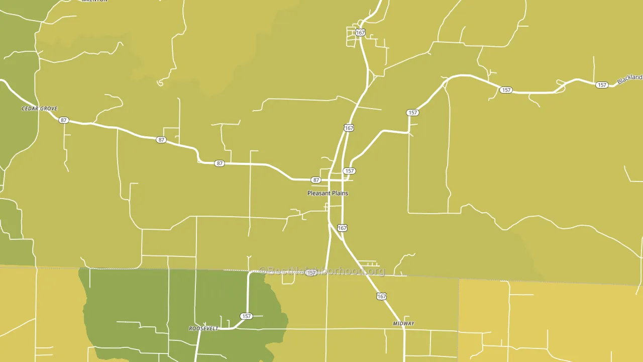Pleasant Plains, AR block-group voter-turnout map