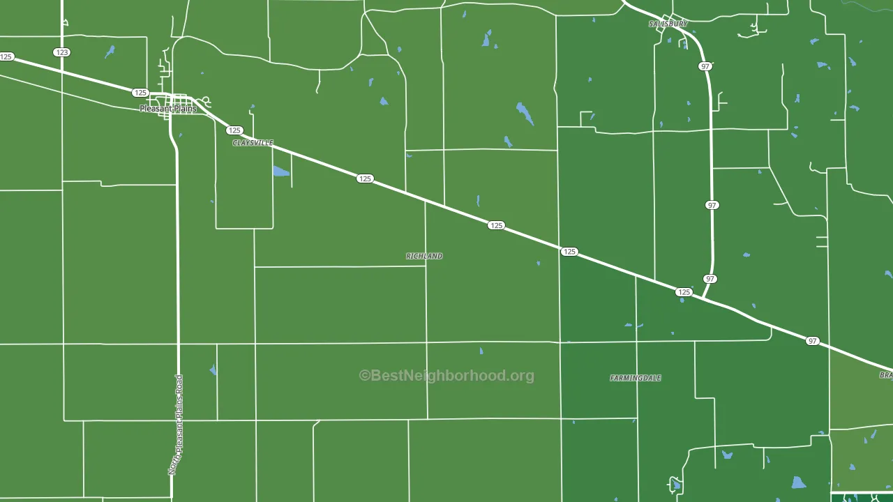 Pleasant Plains, IL block-group voter-turnout map