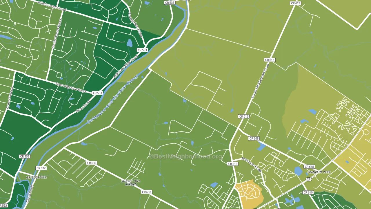 Pleasant Plains, NJ block-group voter-turnout map