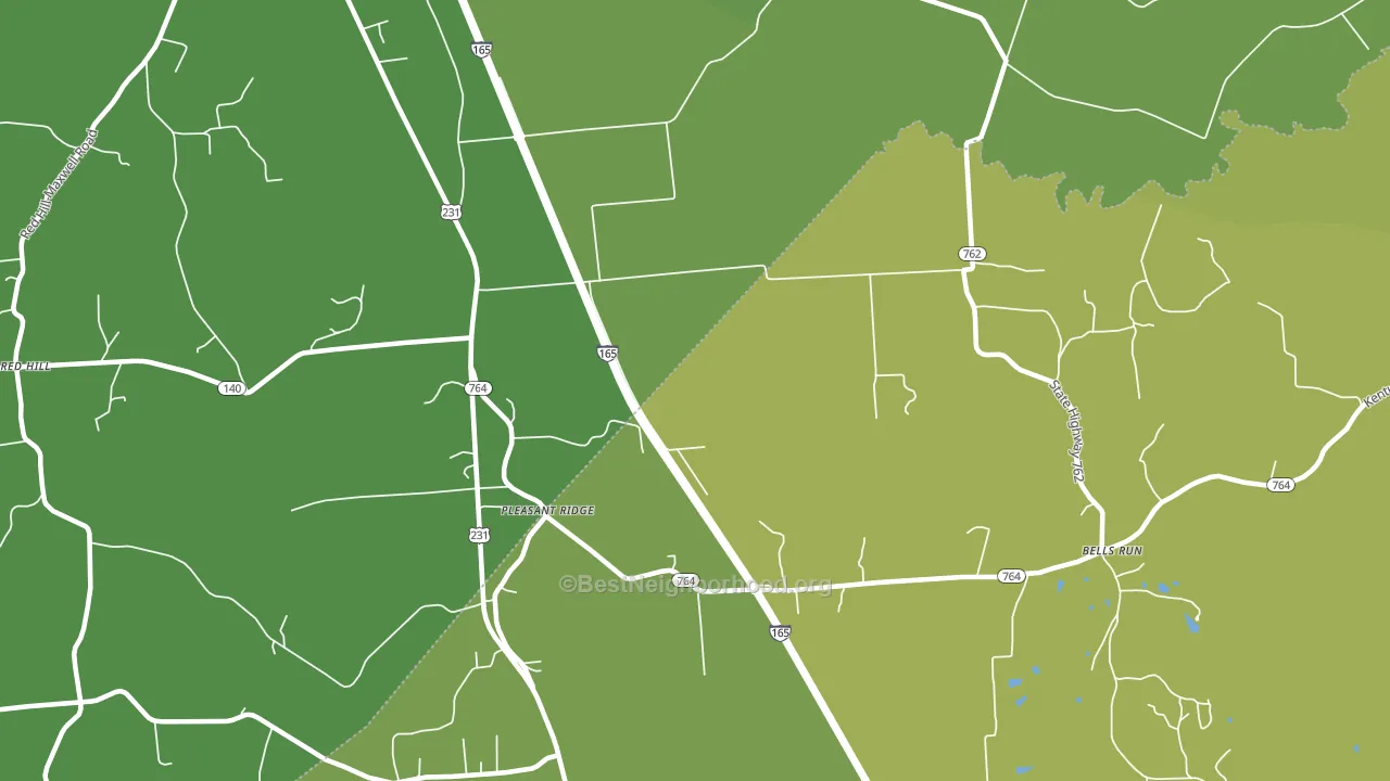 Pleasant Ridge, KY block-group voter-turnout map
