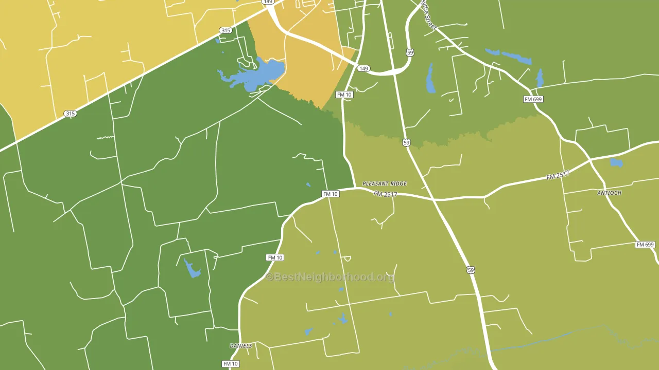 Pleasant Ridge, TX block-group voter-turnout map
