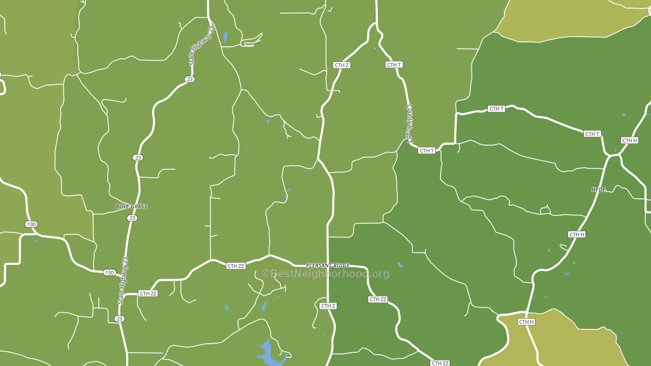 Pleasant Ridge, WI block-group voter-turnout map