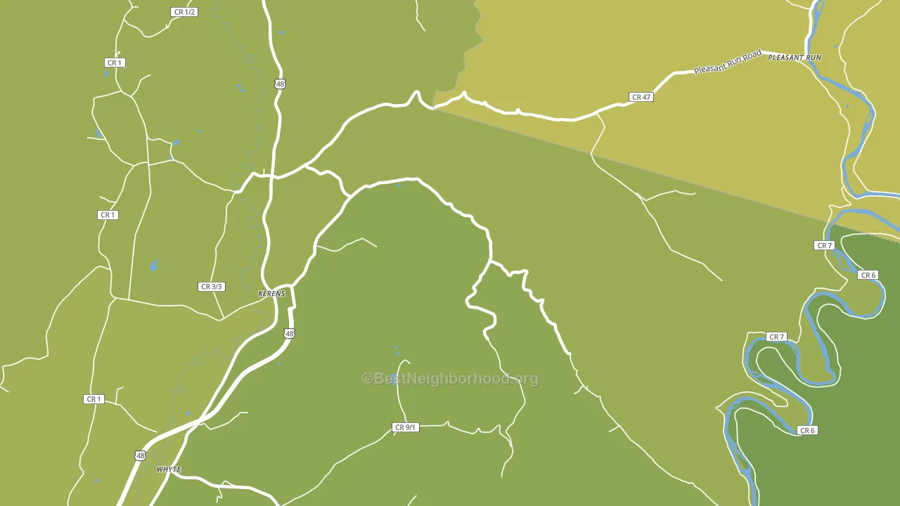 Pleasant Run, WV block-group voter-turnout map