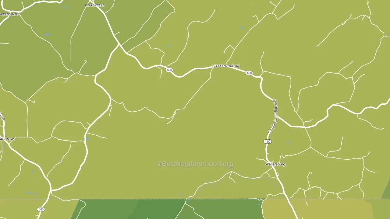 Pleasant Union, PA block-group voter-turnout map