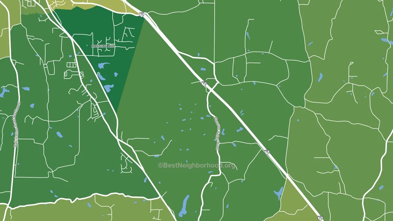 Pleasant Valley, GA block-group voter-turnout map