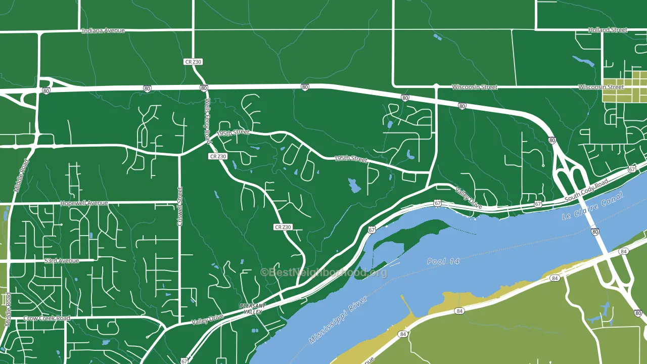 Pleasant Valley, IA block-group voter-turnout map