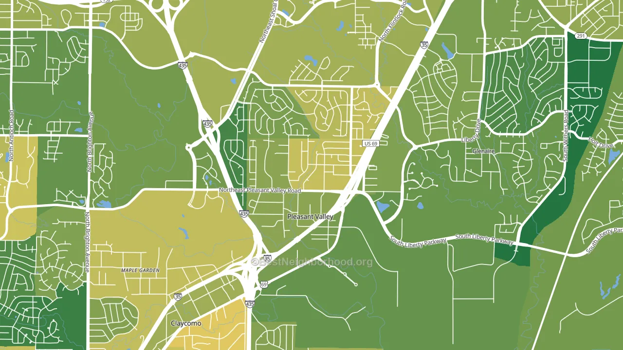 Pleasant Valley, MO block-group voter-turnout map