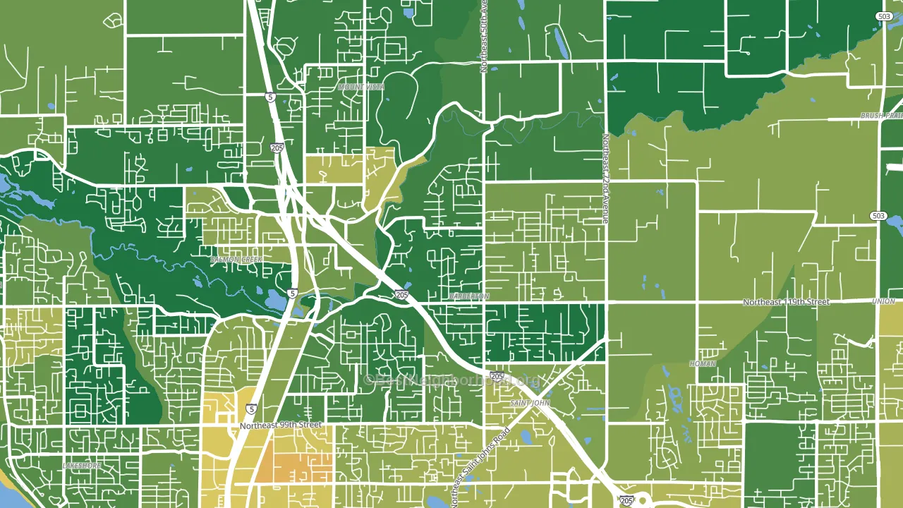 Pleasant Valley, Vancouver, WA block-group voter-turnout map
