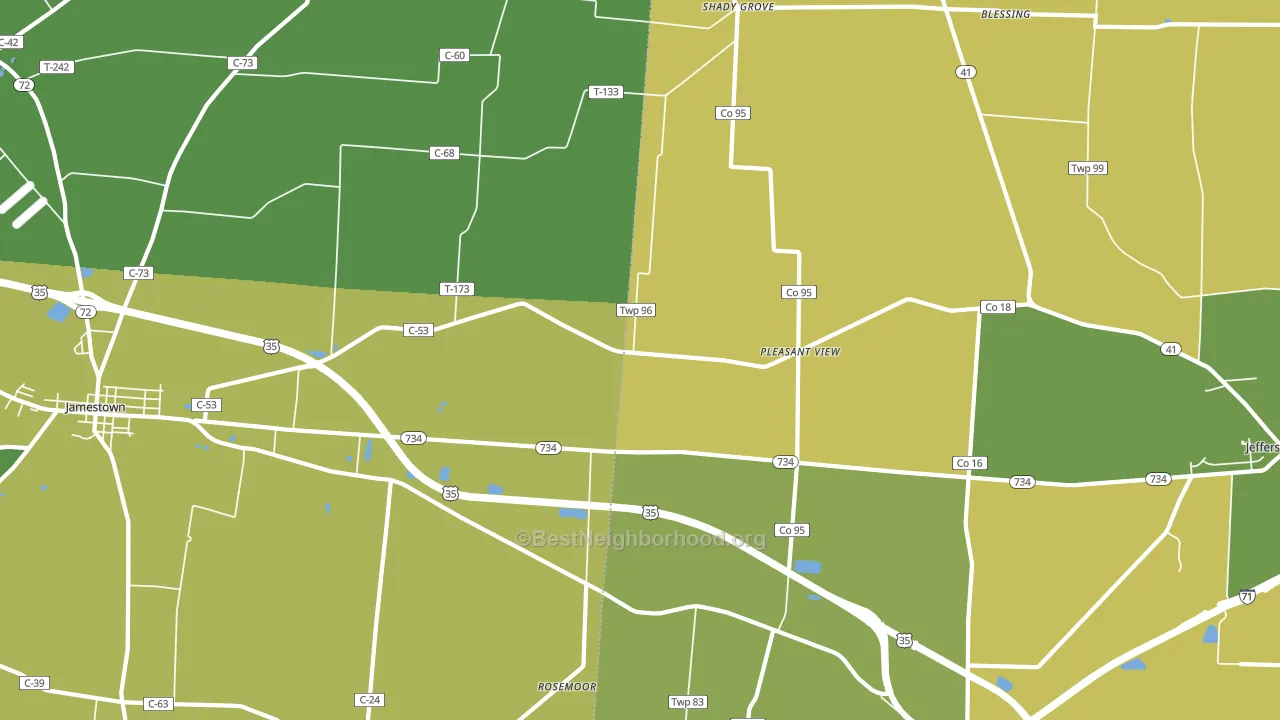Pleasant View, OH block-group voter-turnout map