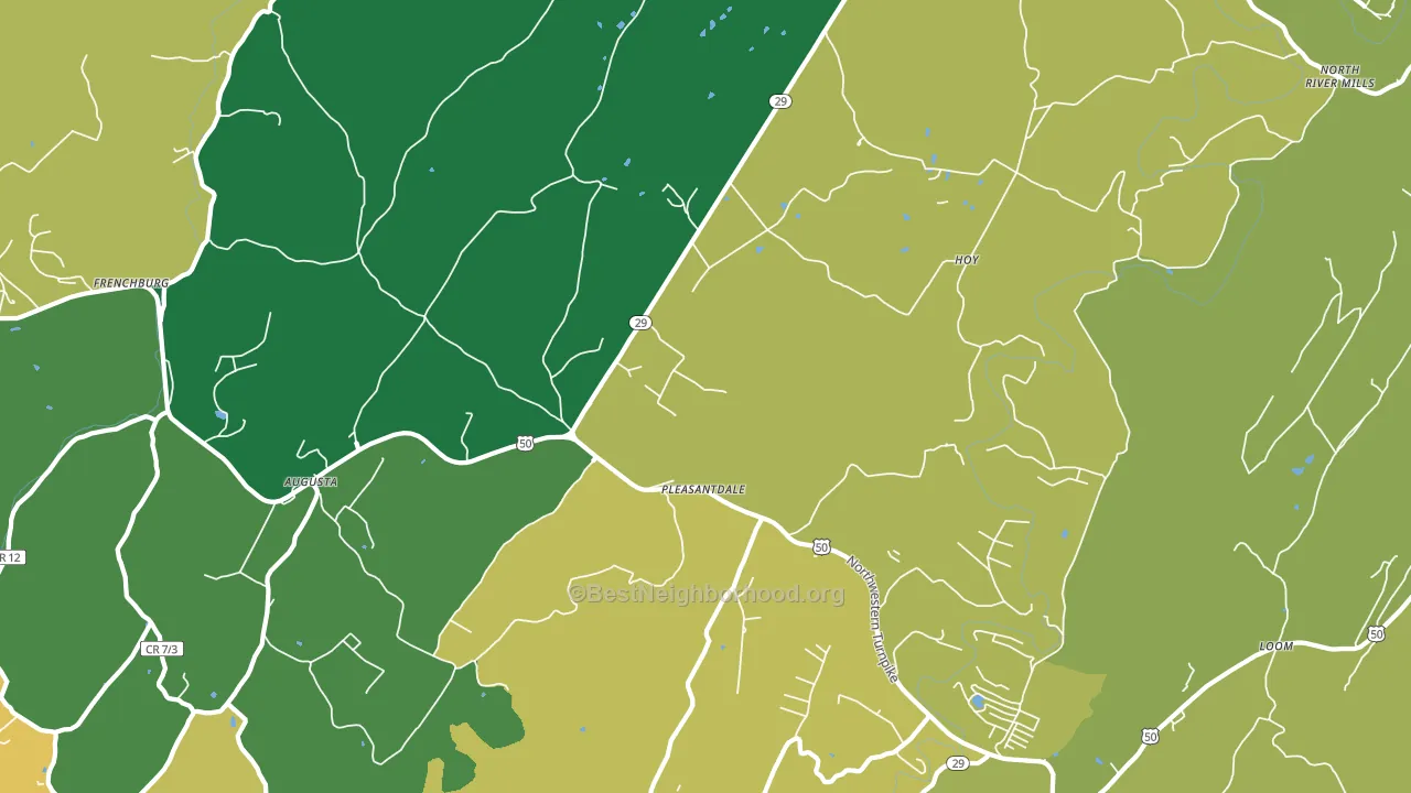 Pleasantdale, WV block-group voter-turnout map