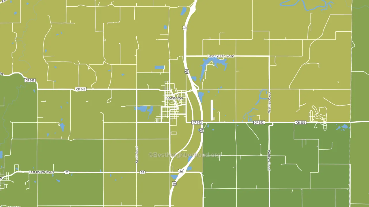Pleasanton, KS block-group voter-turnout map