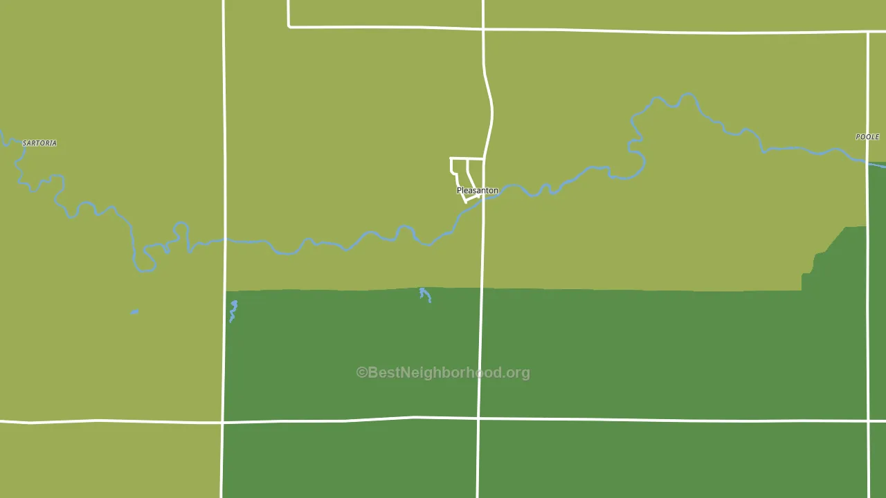 Pleasanton, NE block-group voter-turnout map