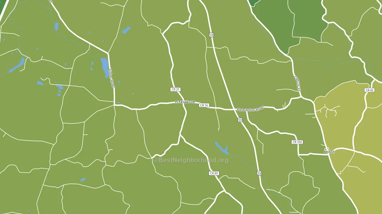 Pleasanton, OH block-group voter-turnout map