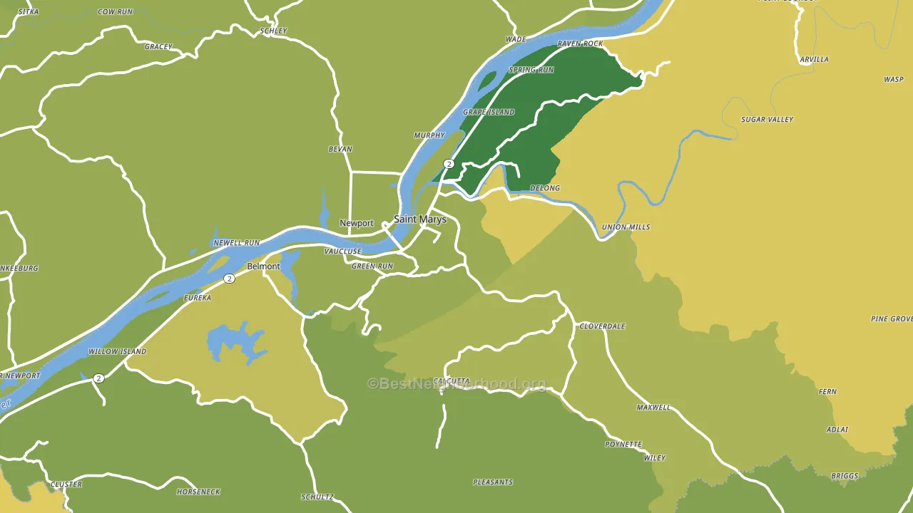Pleasants County, WV block-group voter-turnout map