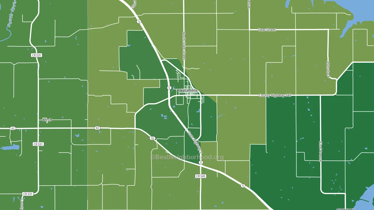 Pleasantville, IA block-group voter-turnout map