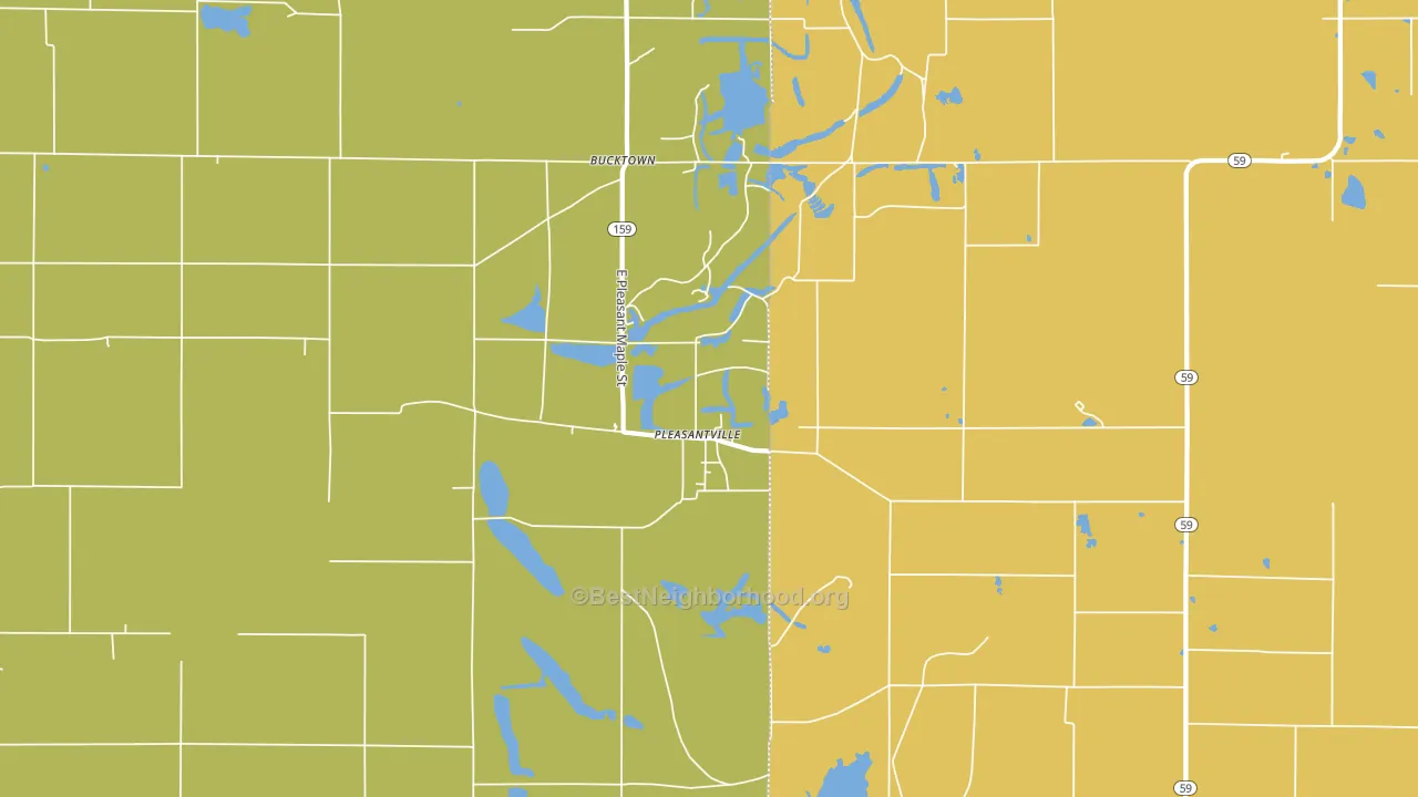 Pleasantville, IN block-group voter-turnout map