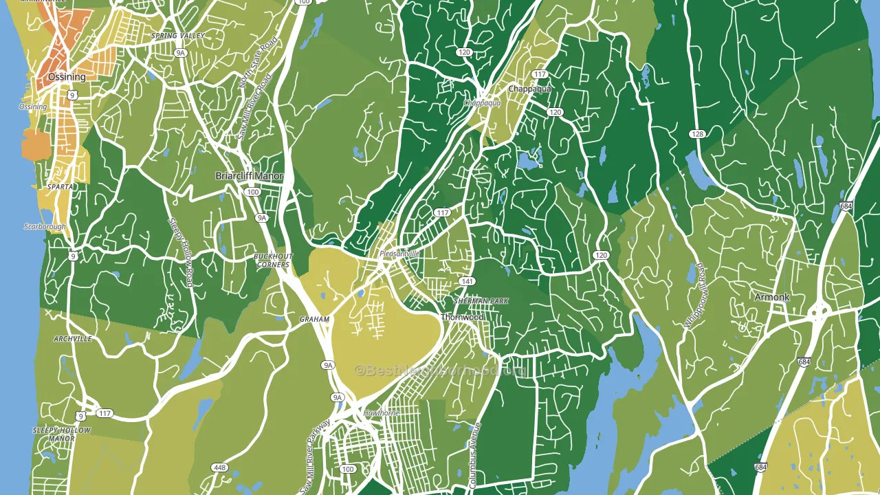 Pleasantville, NY block-group voter-turnout map
