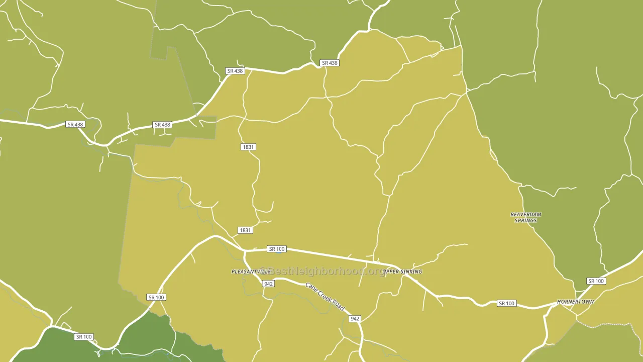 Pleasantville, TN block-group voter-turnout map
