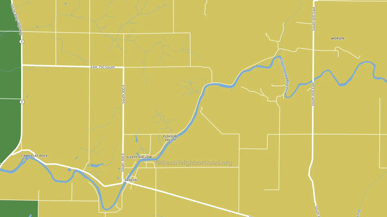 Pleasure Valley, IN block-group voter-turnout map