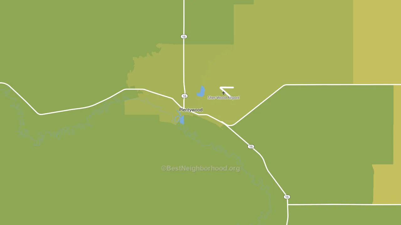 Plentywood, MT block-group voter-turnout map