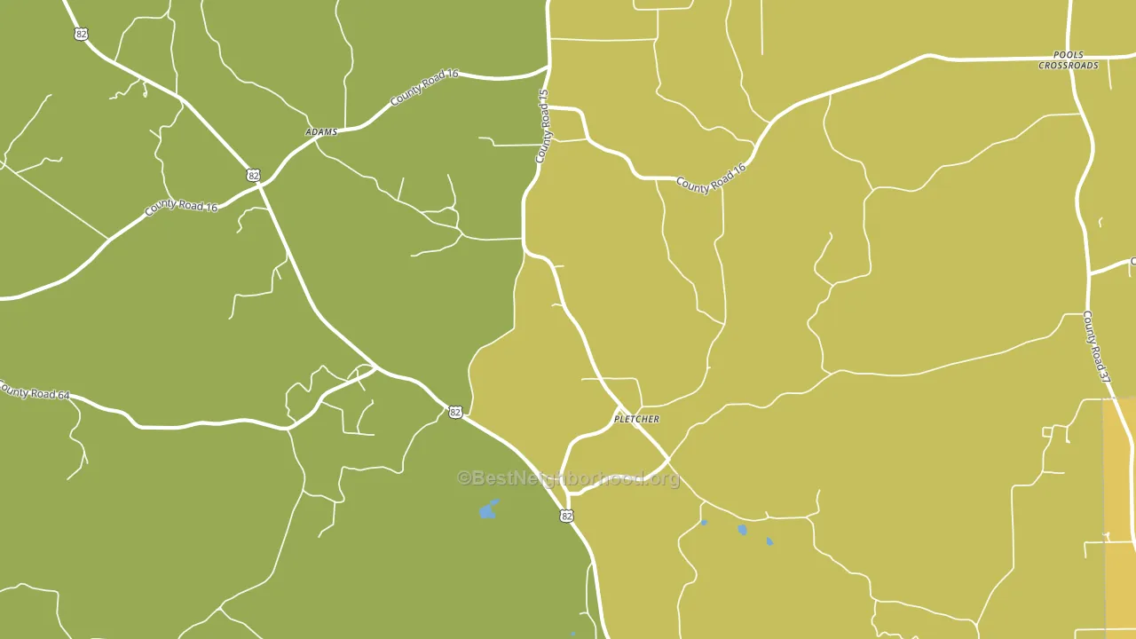 Pletcher, AL block-group voter-turnout map