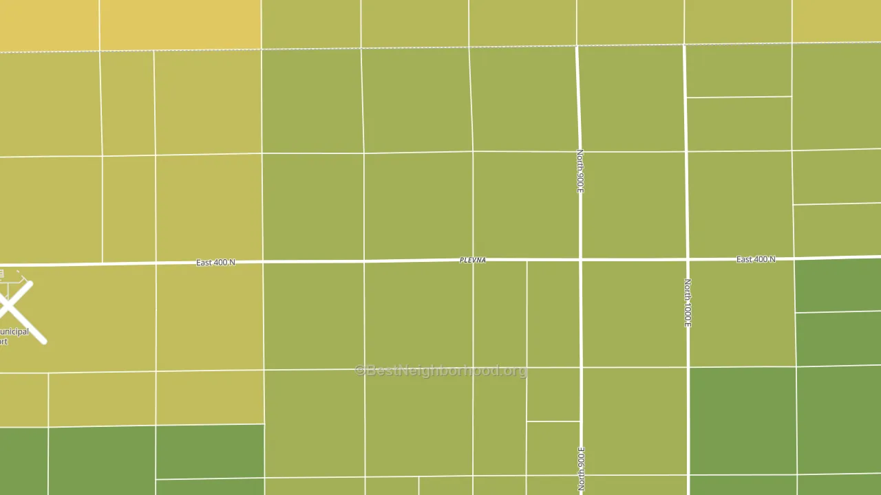 Plevna, IN block-group voter-turnout map