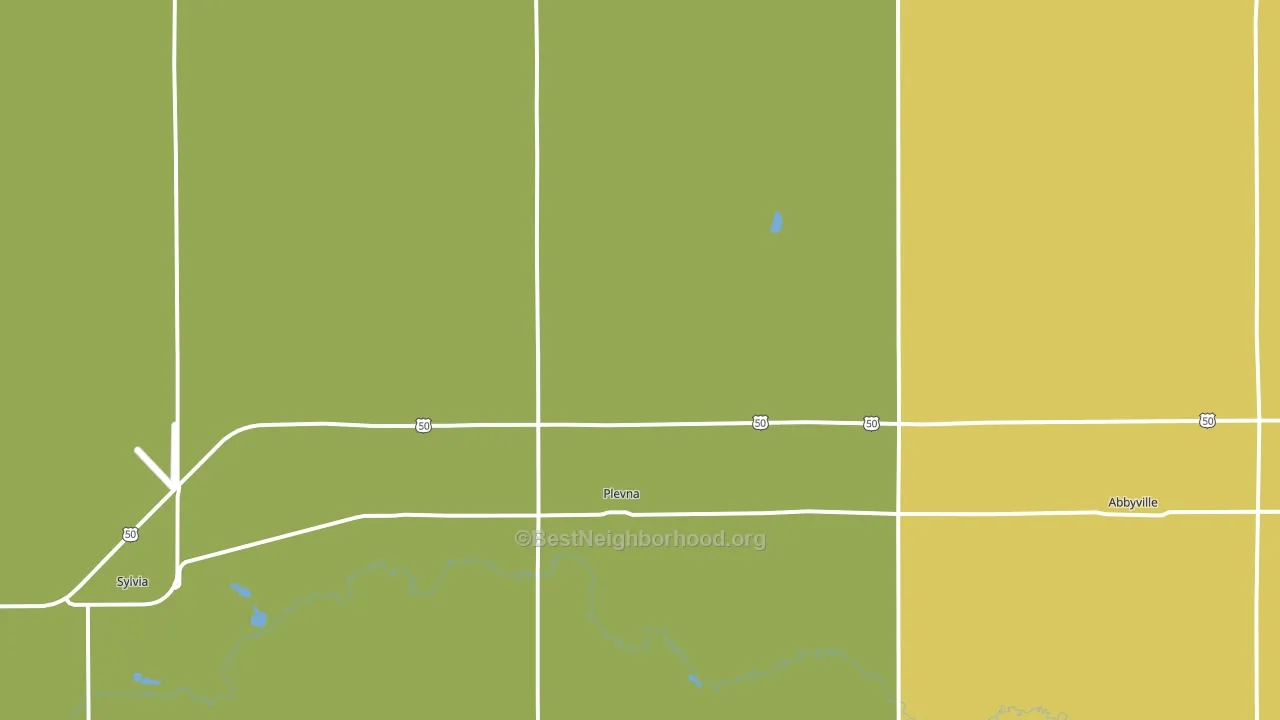 Plevna, KS block-group voter-turnout map