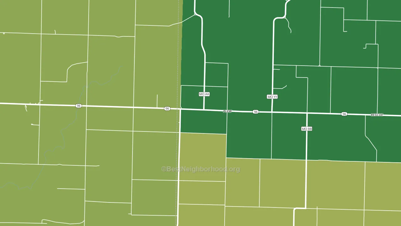 Plew, MO block-group voter-turnout map