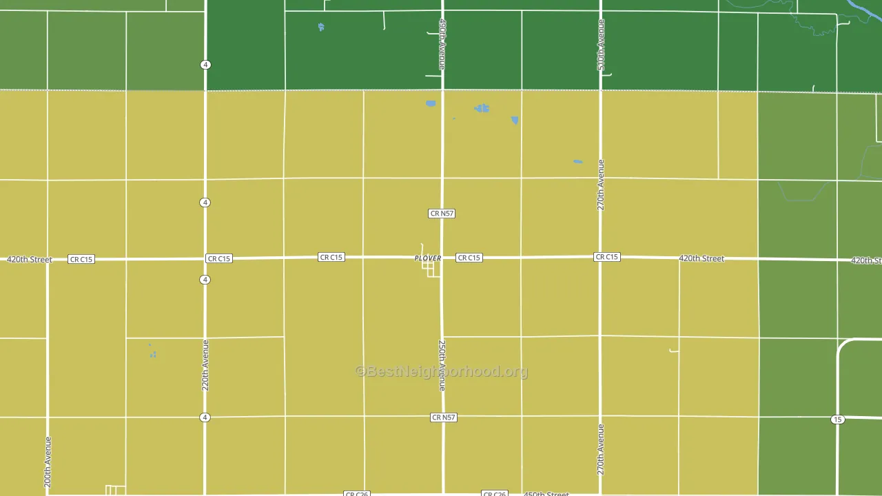 Plover, IA block-group voter-turnout map