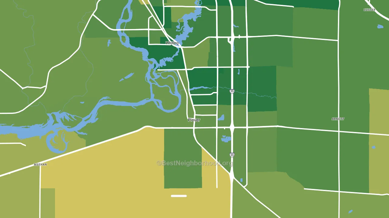 Plover, WI block-group voter-turnout map