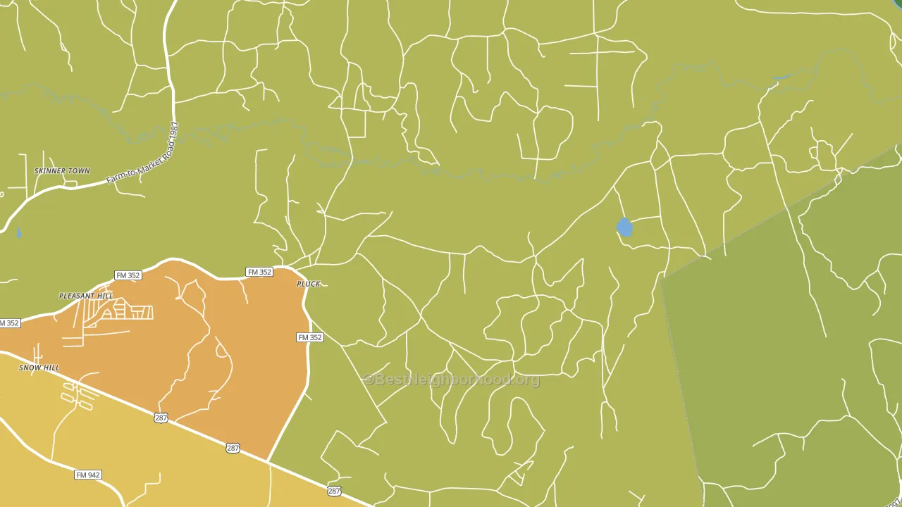 Pluck, TX block-group voter-turnout map