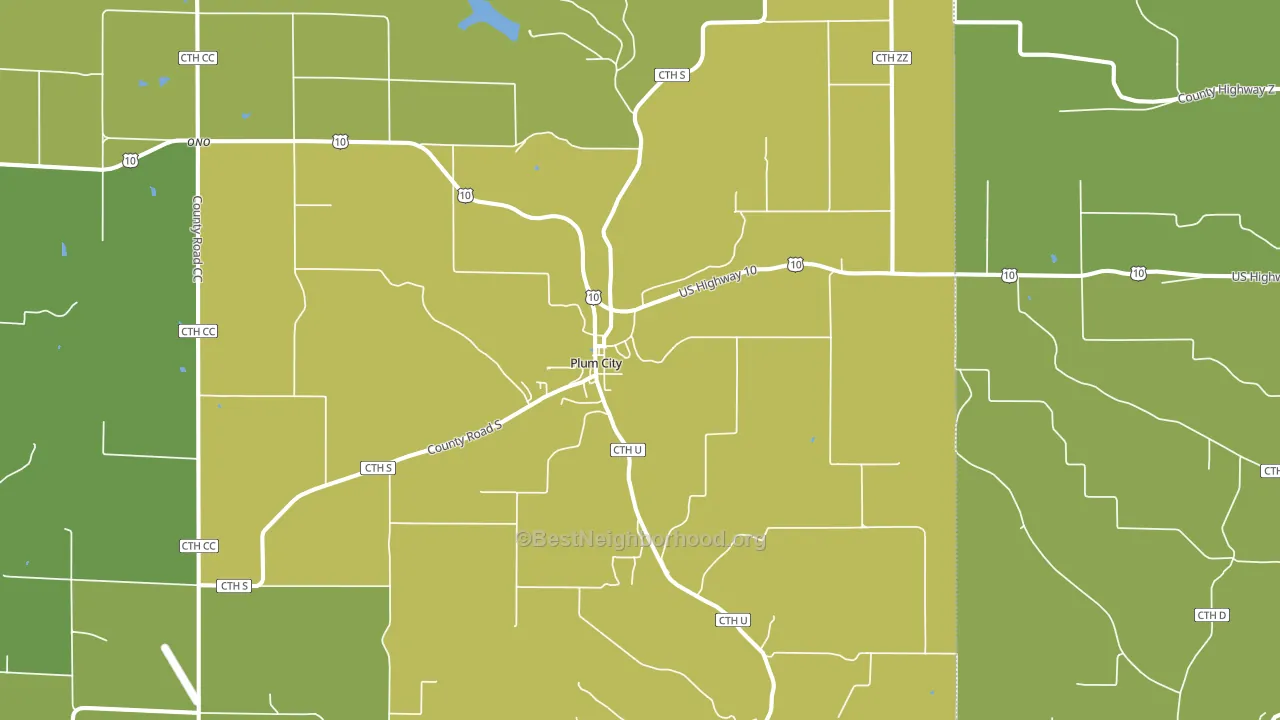 Plum City, WI block-group voter-turnout map