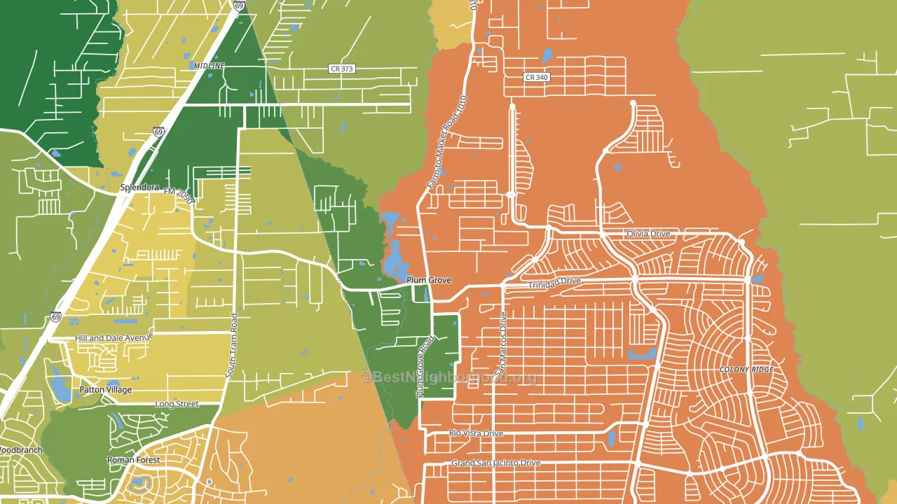 Plum Grove, TX block-group voter-turnout map