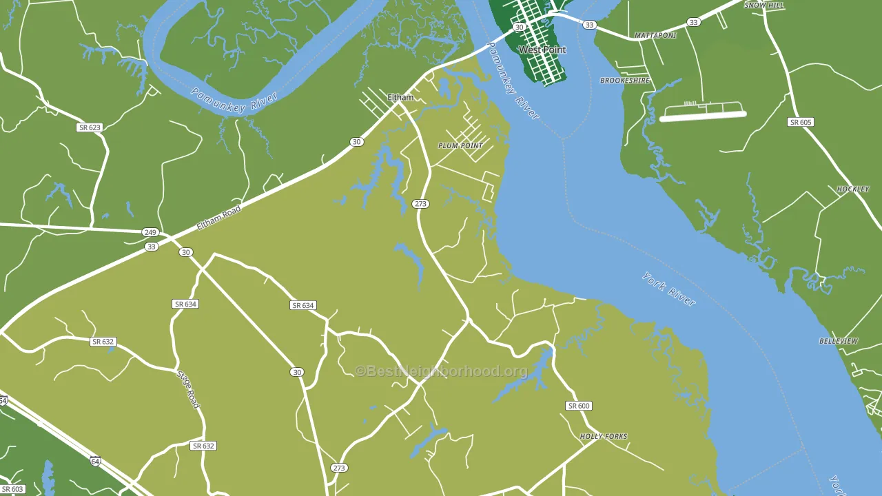 Plum Point, VA block-group voter-turnout map