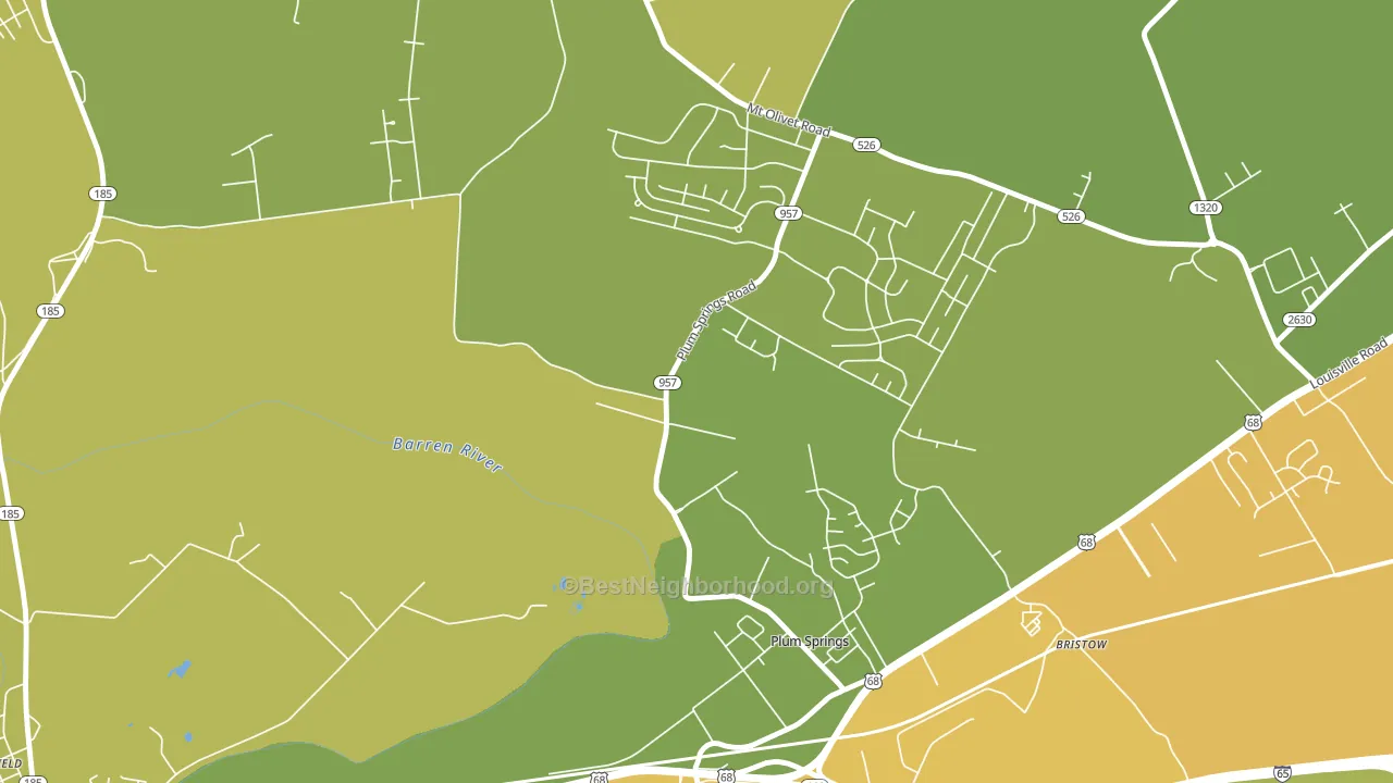 Plum Springs, KY block-group voter-turnout map